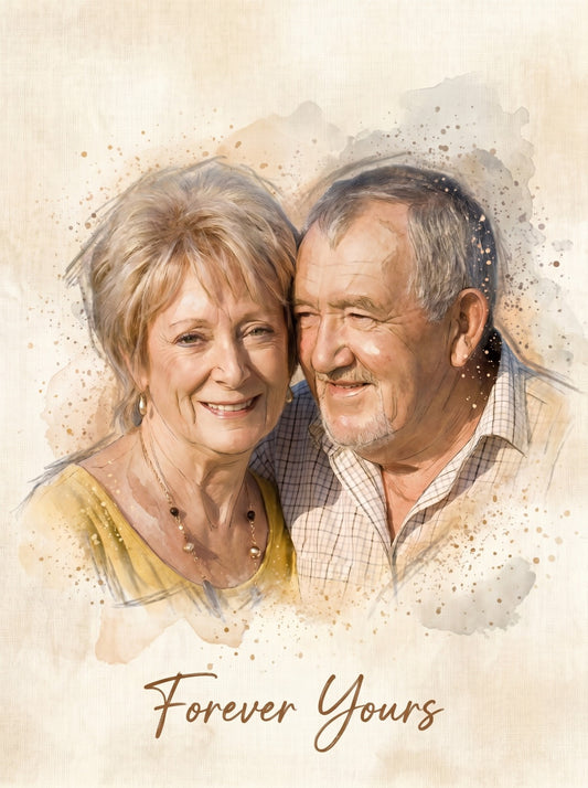 Personalized Couple Portrait Art Wall Décor.