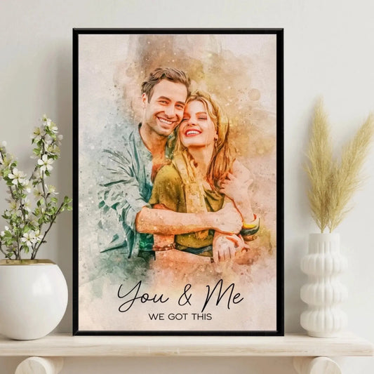 Personalized Couple Portrait Art Wall Décor.