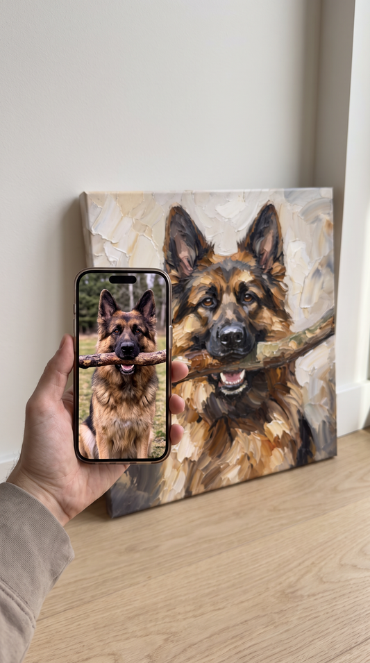 Custom Palette Knife Pet Portrait Wall Décor